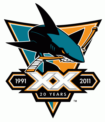 San Jose Sharks 2011 Anniversary Logo iron on transfers for T-shirts version 2